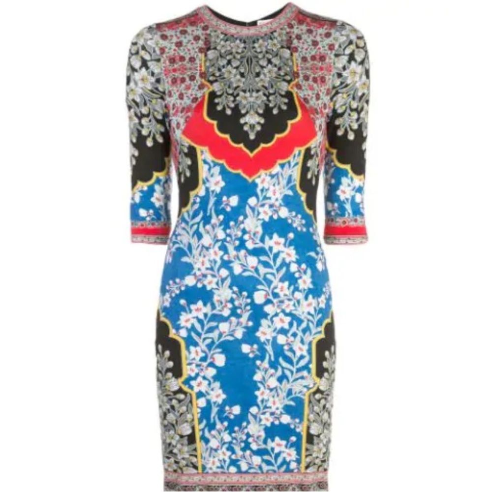 Alice + Olivia Delora Fitted Mock Neck Dress SZ 2 - Picture 4 of 11